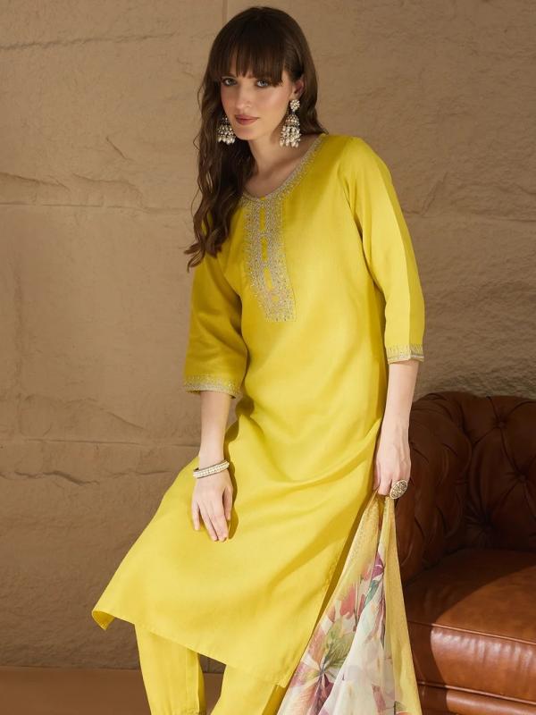 VP 9719 Y Women Kurta and Trousers Pant Sets Cotton Blend